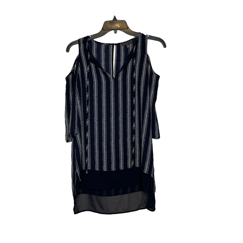 The Limited Womens Cut Shoulder‎ Top Size XS Navy Blue With White Stripes Lined